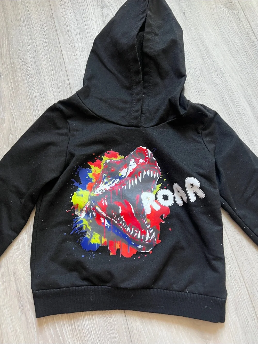 💋3/$10💋Shein Kids Black Dinosaur Roar Long Sleeve Sweatset Size 2-3T